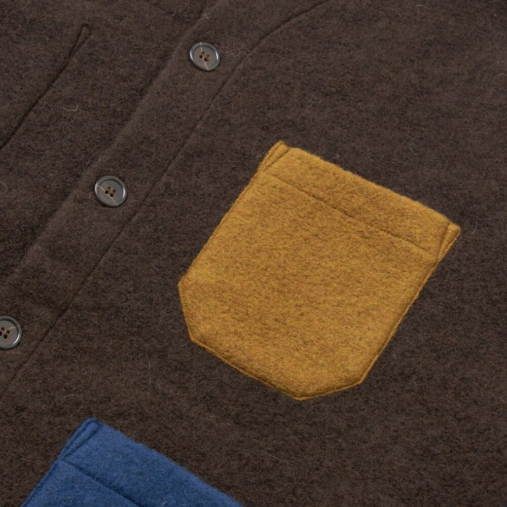 Universal Works Cardigan - Brown/Indigo