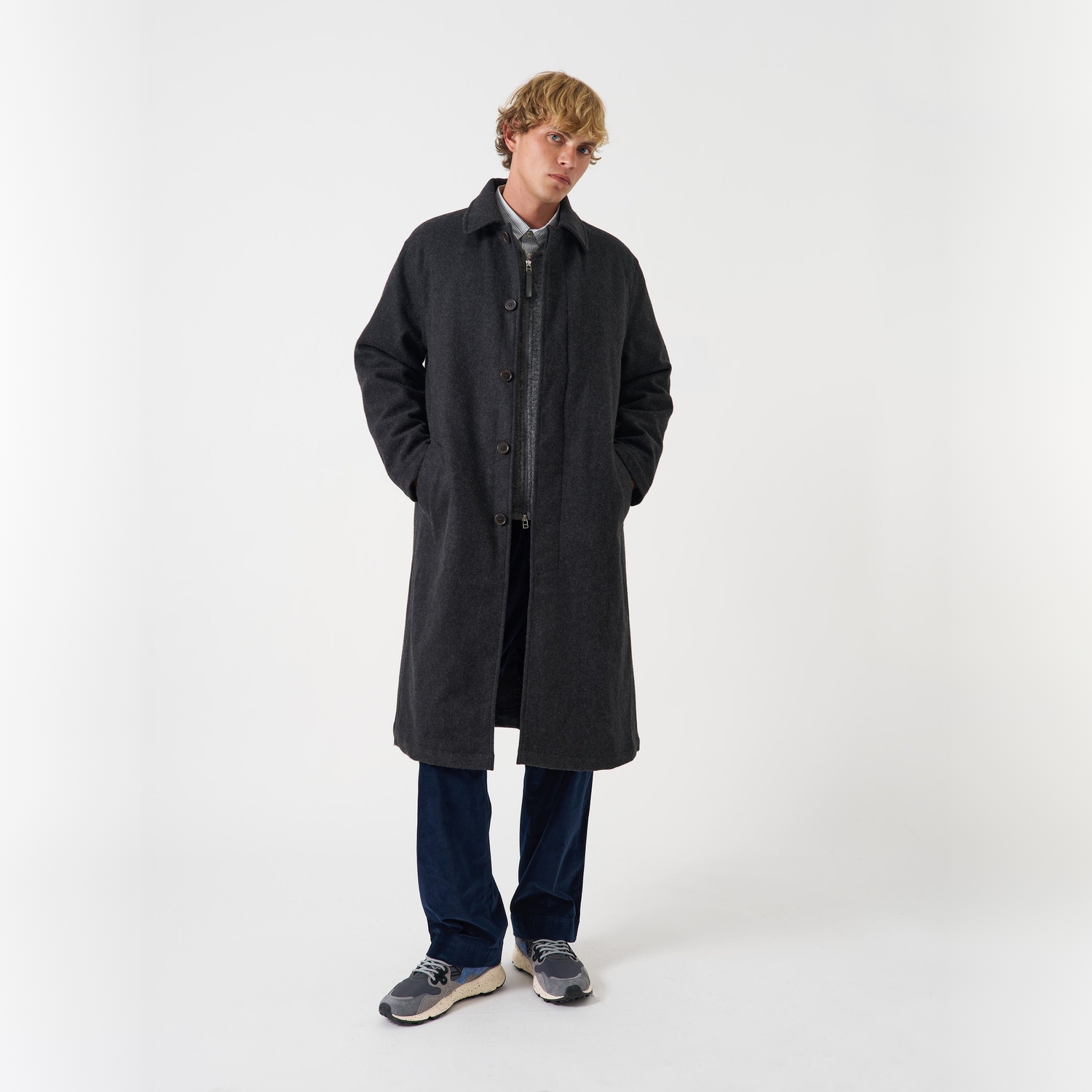 Universal Works Mac Coat - Grey Marl