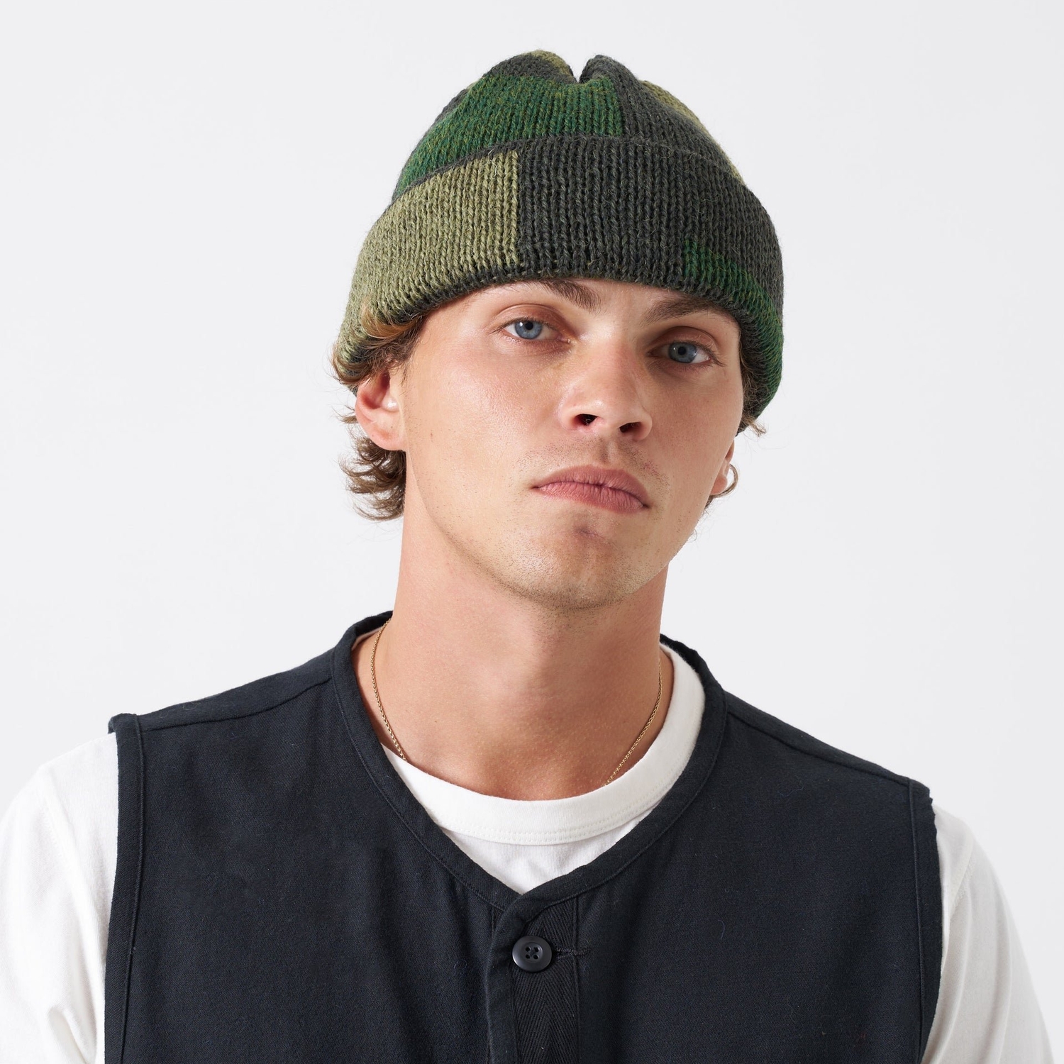 Universal Works Short Watch Cap - Olive