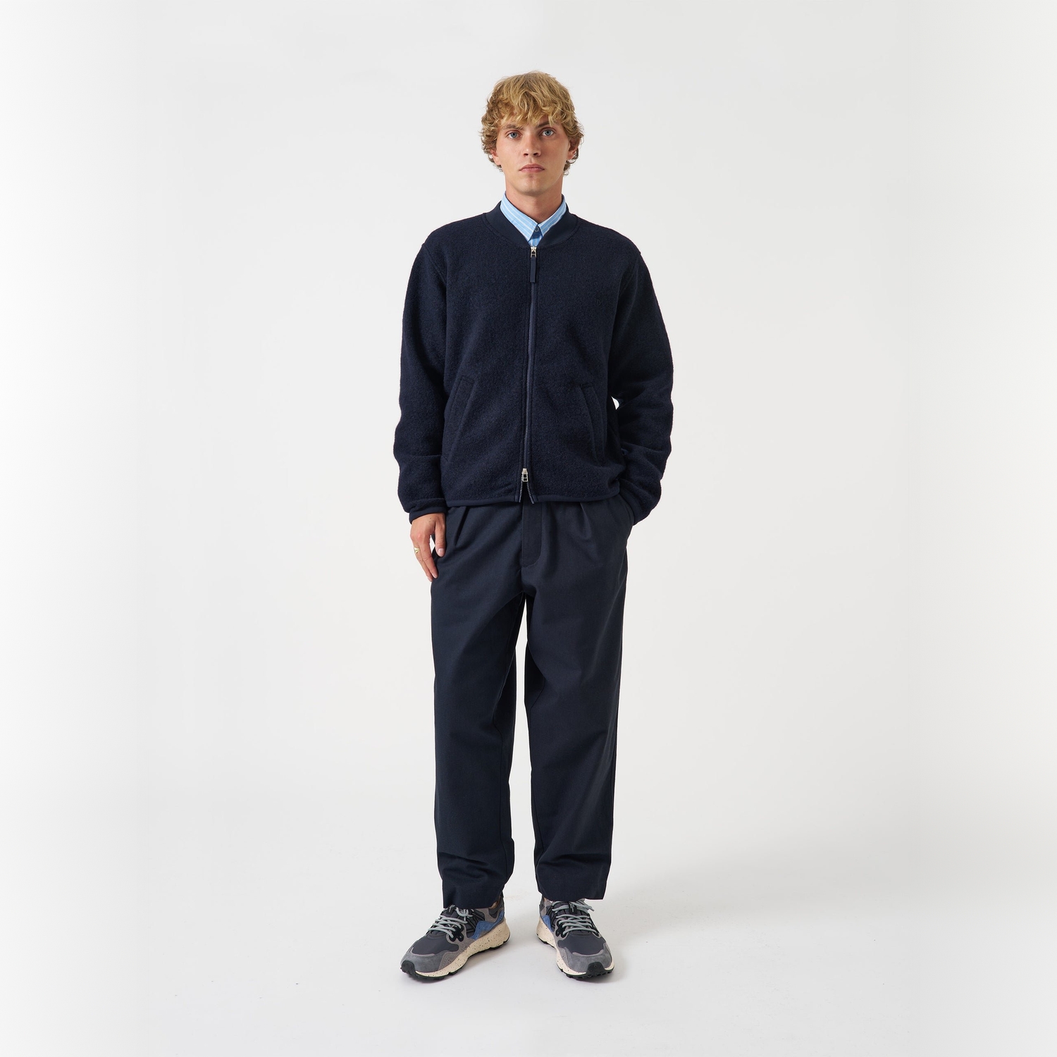Universal Works Zip Bomber - Navy