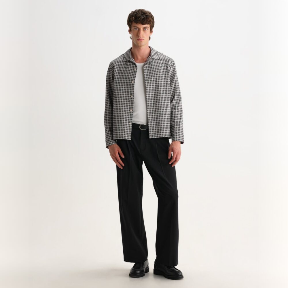 Wax London Corey Longsleeve Shirt - Black/Ecru Wax London Corey Longsleeve Shirt - Black/Ecru