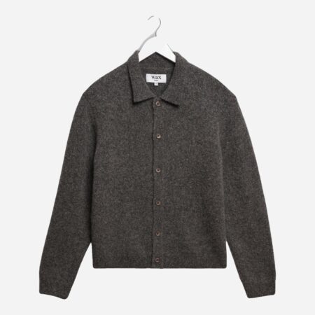 Wax London Tristan Longsleeve Knitted Polo - Charcoal Wax London Tristan Longsleeve Knitted Polo - Charcoal
