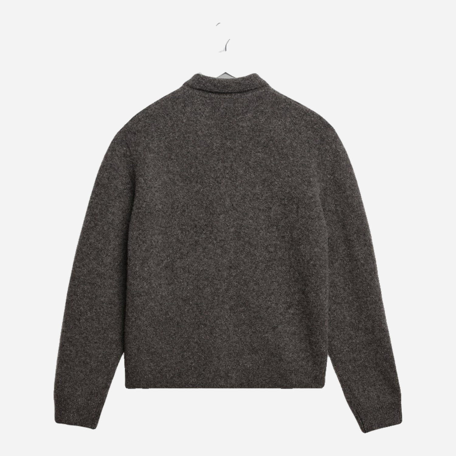 Wax London Tristan Longsleeve Knitted Polo - Charcoal