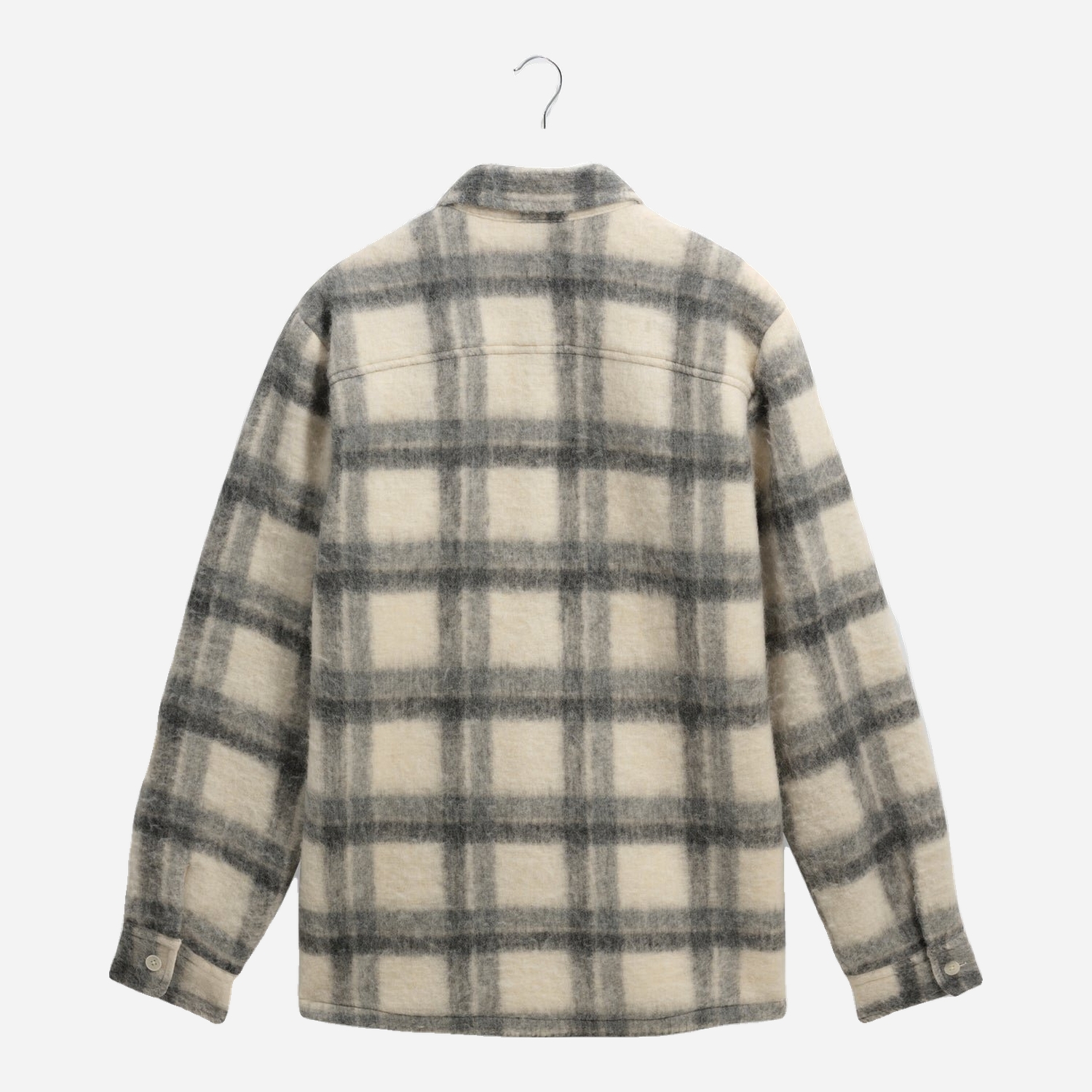 Wax London Whiting Overshirt - Ecru/Grey