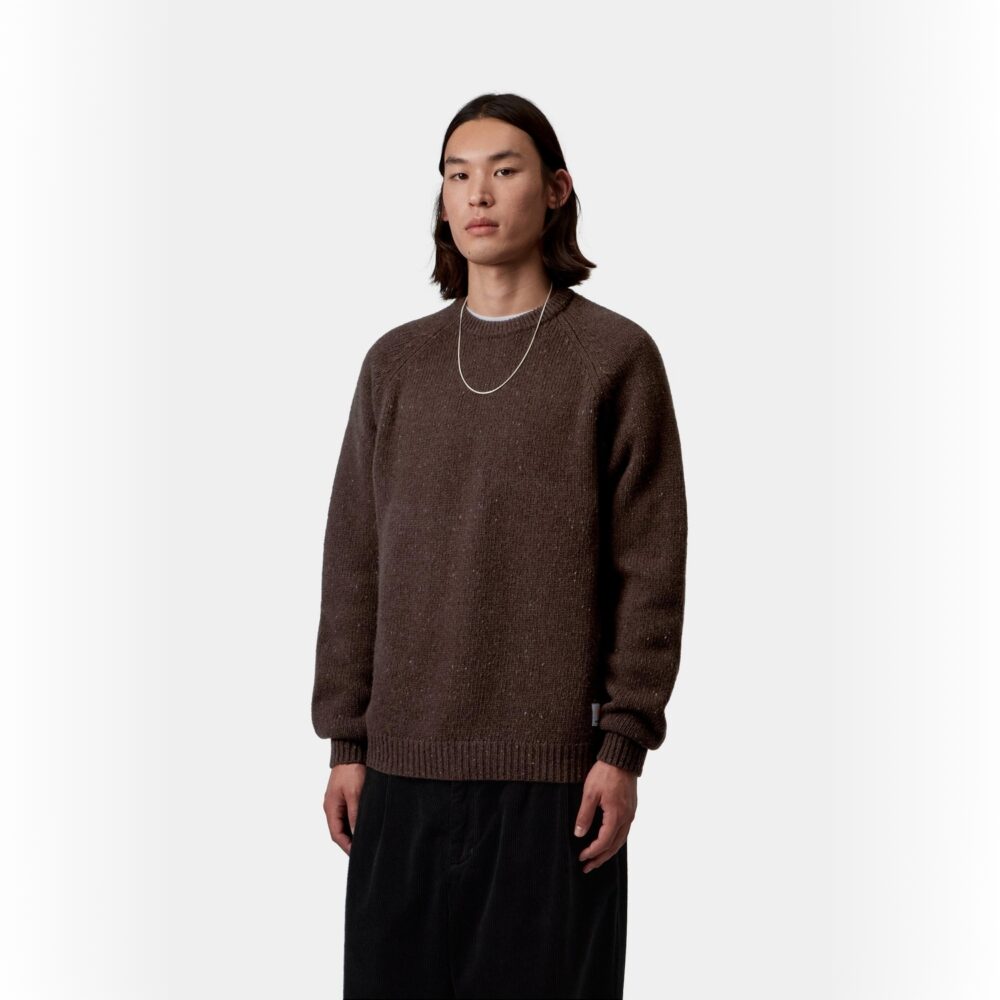 Carhartt WIP Anglistic Knitted Sweater - Speckled Tobacco Carhartt WIP Anglistic Knitted Sweater - Speckled Tobacco