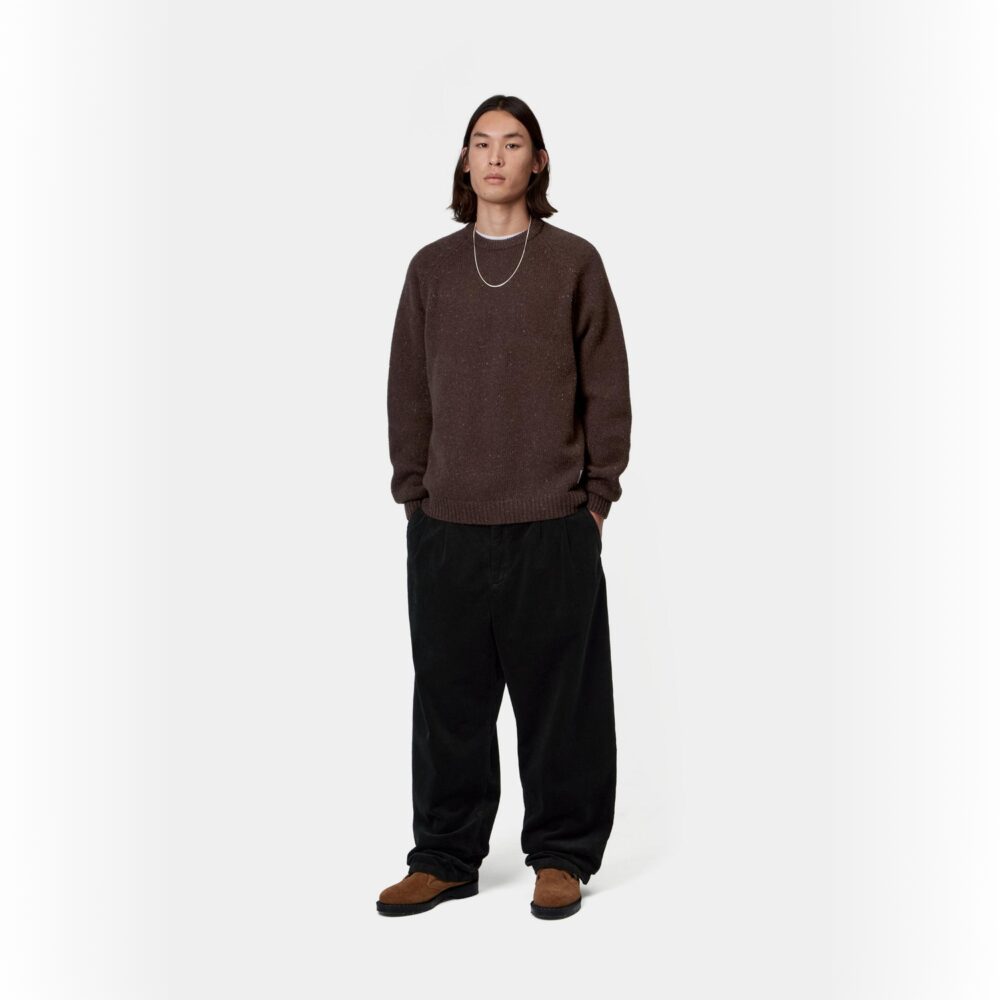 Carhartt WIP Anglistic Knitted Sweater - Speckled Tobacco