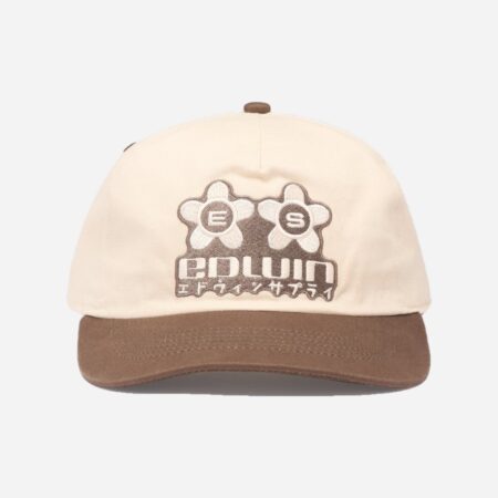 Edwin Sakura 5 Panel Cap - Brown/Beige