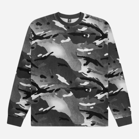 Patta Ghost Spray Camo Waffle Longsleeve Tee - Jet Black Patta Ghost Spray Camo Waffle Longsleeve Tee - Jet Black
