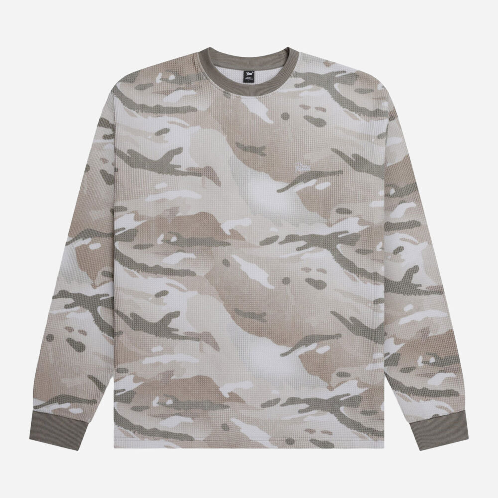 Patta Ghost Spray Camo Waffle Longsleeve Tee - Pussywillow Grey Patta Ghost Spray Camo Waffle Longsleeve Tee - Pussywillow Grey