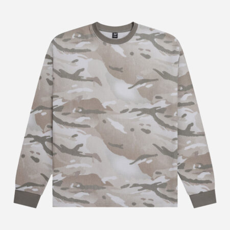 Patta Ghost Spray Camo Waffle Longsleeve Tee - Pussywillow Grey Patta Ghost Spray Camo Waffle Longsleeve Tee - Pussywillow Grey