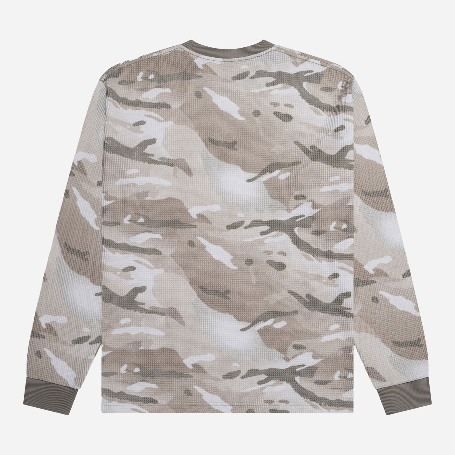Patta Ghost Spray Camo Waffle Longsleeve Tee - Pussywillow Grey