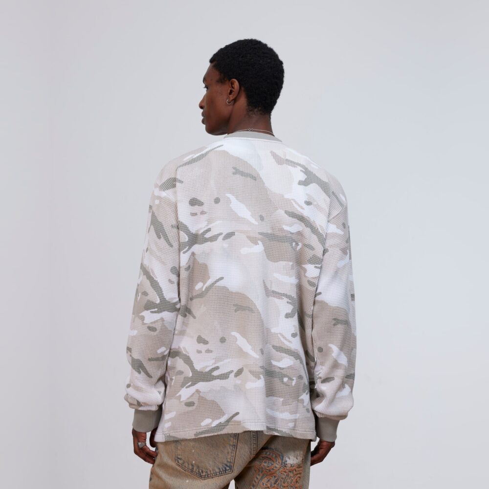 Patta Ghost Spray Camo Waffle Longsleeve Tee - Pussywillow Grey Patta Ghost Spray Camo Waffle Longsleeve Tee - Pussywillow Grey