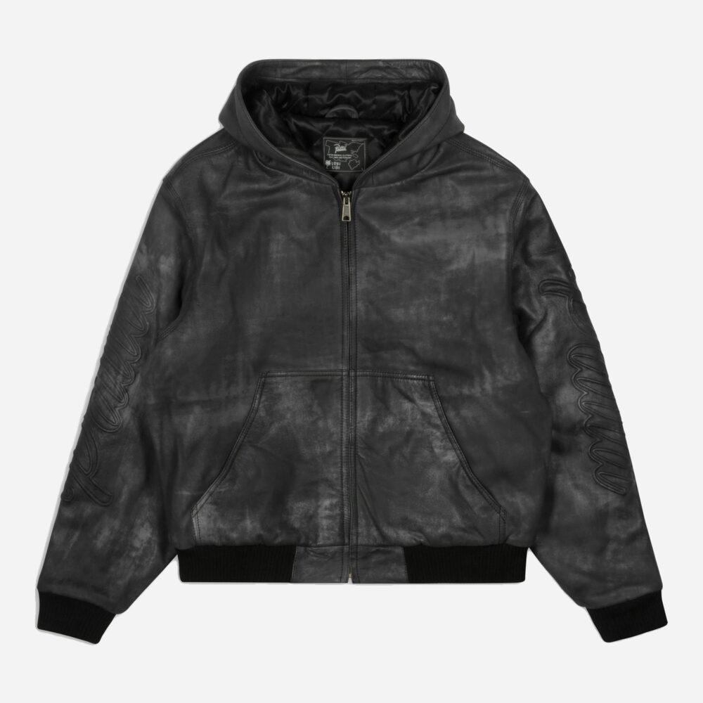 Patta Leather Hooded Bomber Jacket - Black Patta Leather Hooded Bomber Jacket - Black