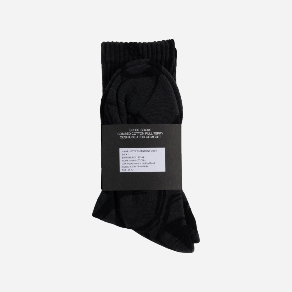 Patta Thorns Sock - Grey Pinstripe Patta Thorns Sock - Grey Pinstripe