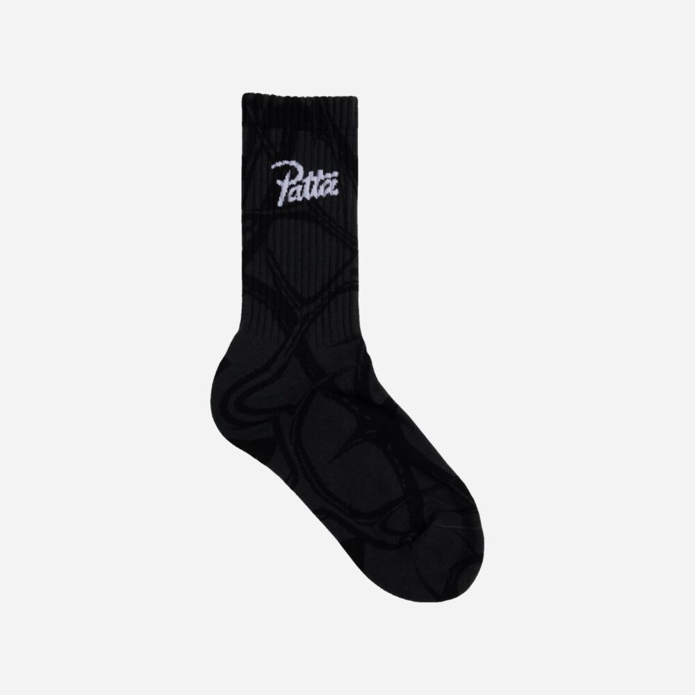 Patta Thorns Sock - Grey Pinstripe