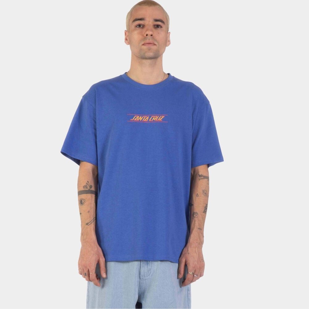 Santa Cruz Classic Fade Strip Centre Tee - Sapphire