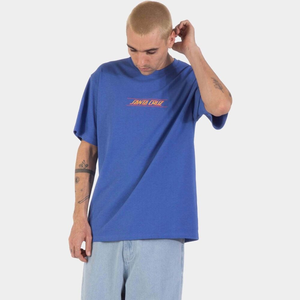 Santa Cruz Classic Fade Strip Centre Tee - Sapphire