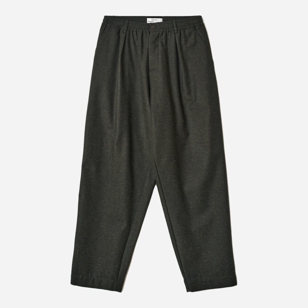 Universal Works Pleated Track Pant - Olive Universal Works Pleated Track Pant - Olive