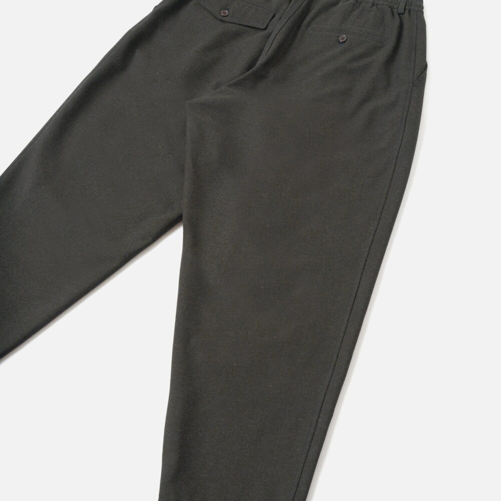 Universal Works Pleated Track Pant - Olive Universal Works Pleated Track Pant - Olive