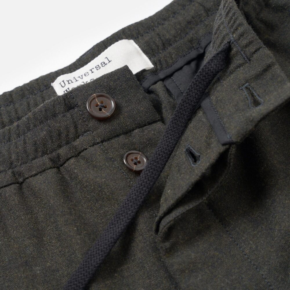 Universal Works Pleated Track Pant - Olive