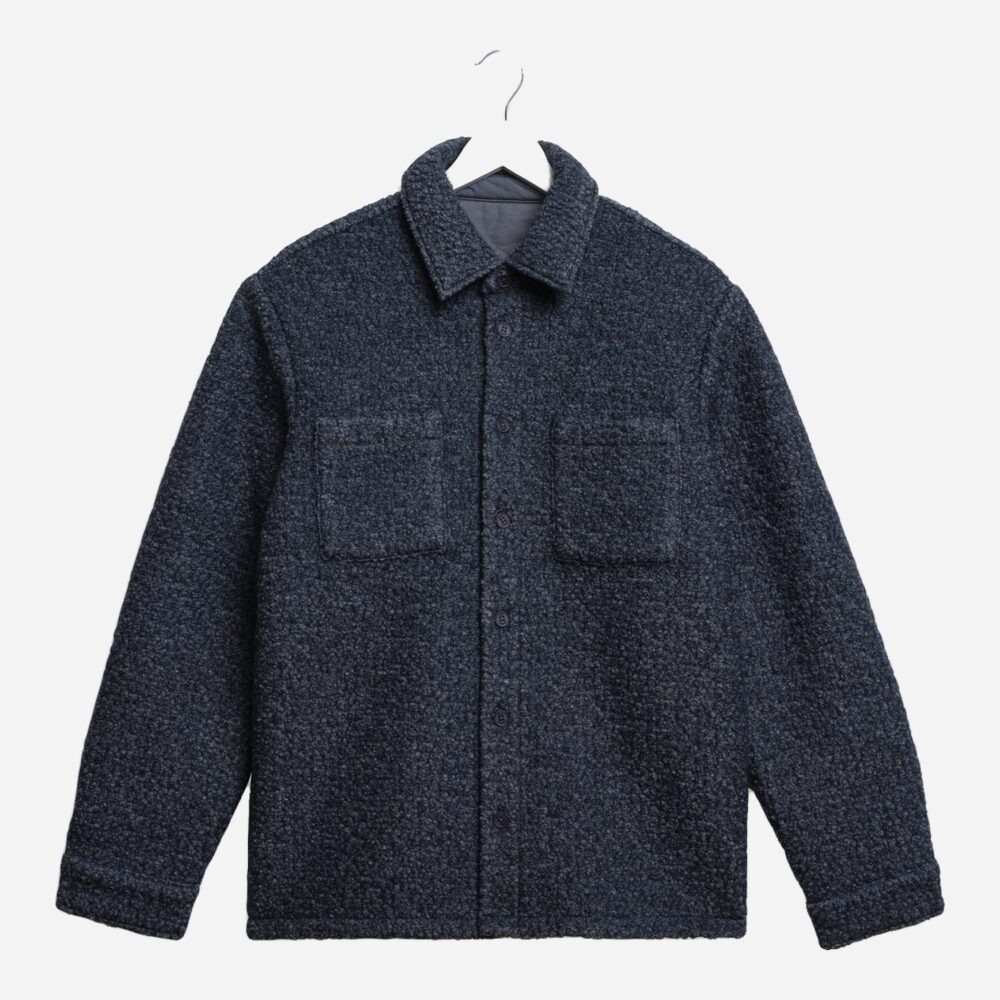 Wax London Mount Reversible Overshirt - Grey Blue Wax London Mount Reversible Overshirt - Grey Blue