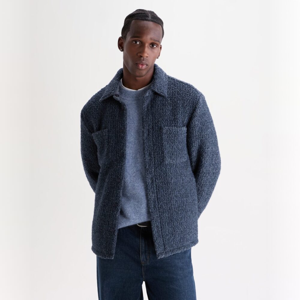 Wax London Mount Reversible Overshirt - Grey Blue Wax London Mount Reversible Overshirt - Grey Blue