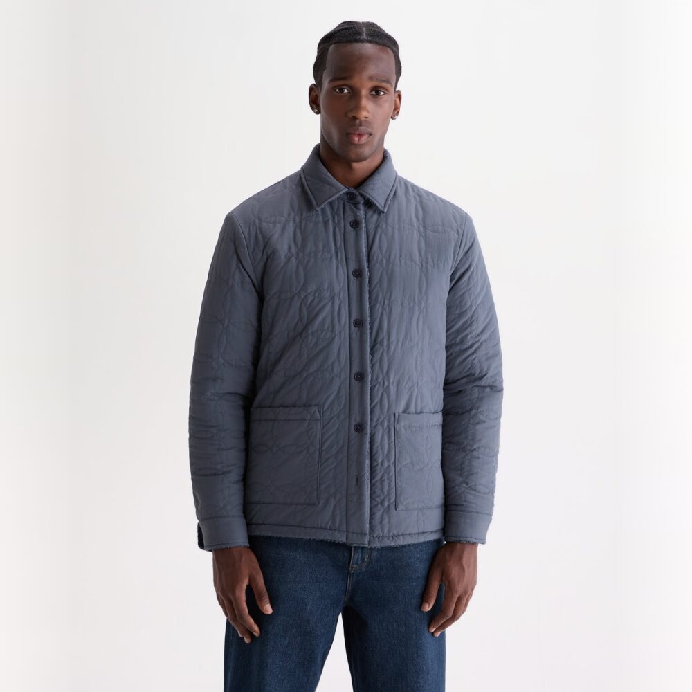 Wax London Mount Reversible Overshirt - Grey Blue Wax London Mount Reversible Overshirt - Grey Blue