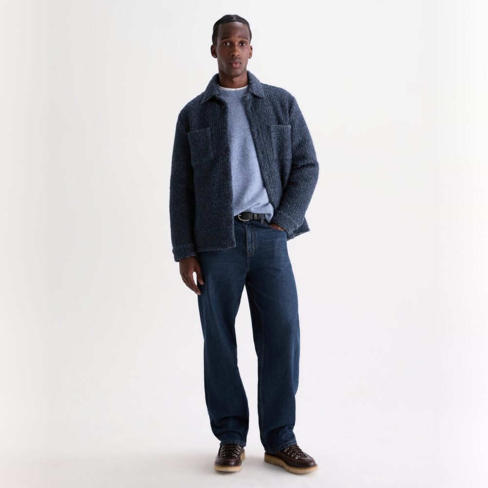 Wax London Mount Reversible Overshirt - Grey Blue Wax London Mount Reversible Overshirt - Grey Blue