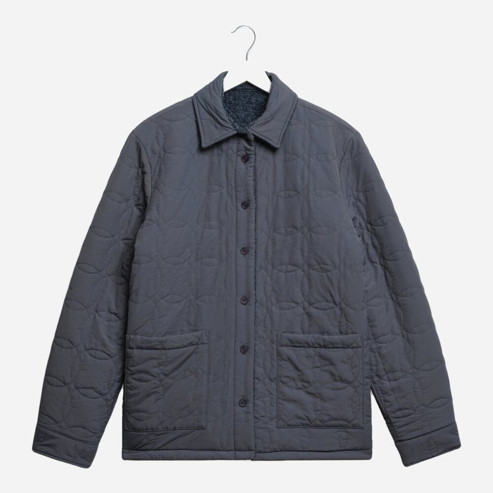 Wax London Mount Reversible Overshirt - Grey Blue Wax London Mount Reversible Overshirt - Grey Blue